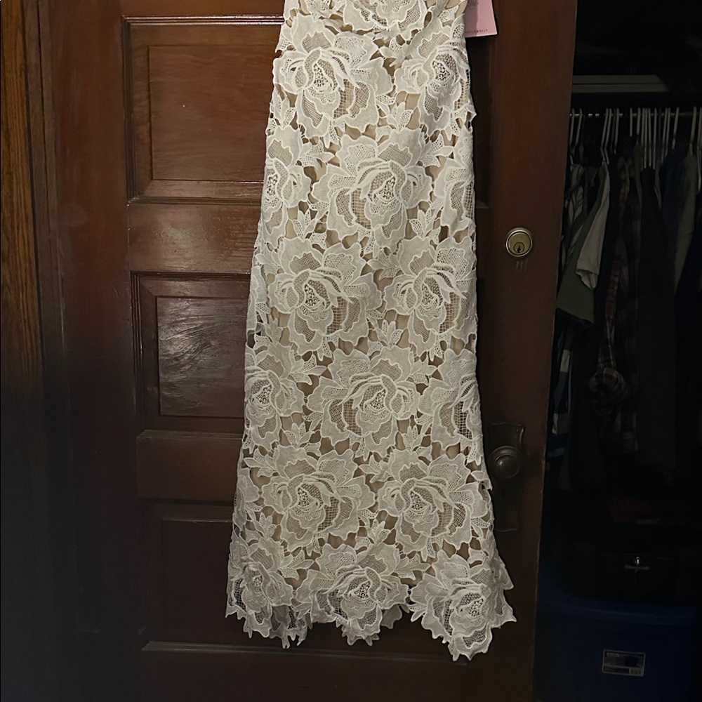 Hello Molly Strapless White Lace Dress